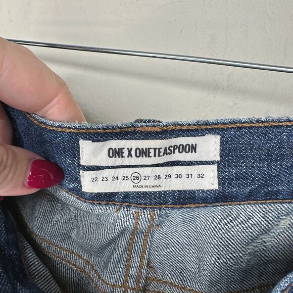 One Teaspoon Freebird Awesome Baggies Low Waist Relaxed Leg Fray Hem Jeans 26 - Picture 7 of 16